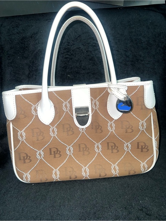 Dooney & Bourke Handbags - Dooney & Bourke Brown and White Monogram Satchel